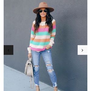 Count Your Blessings Striped Knit Sweater